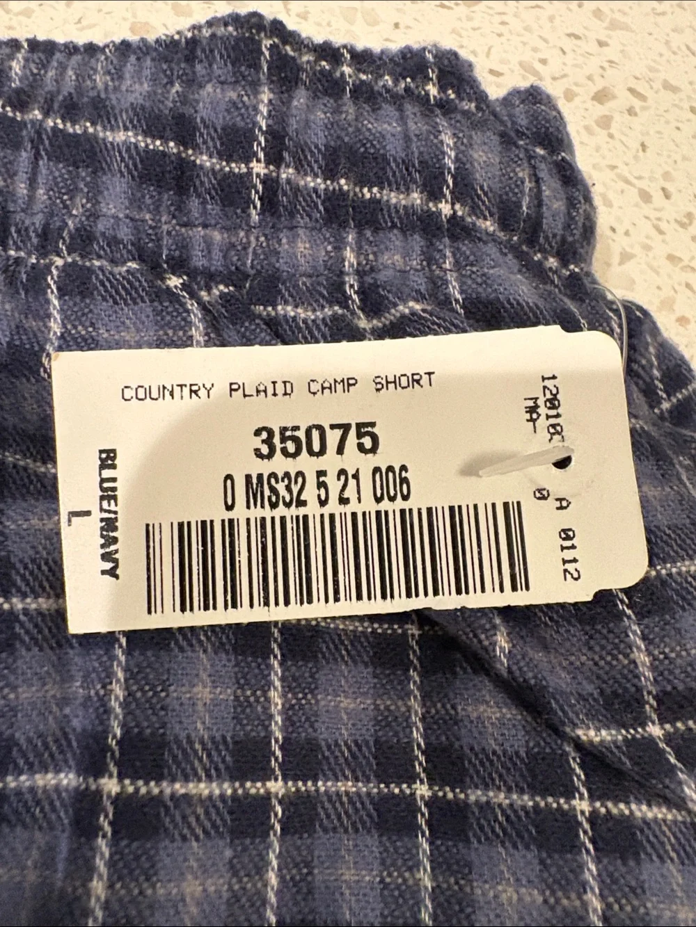 L.L. Bean Men’s Navy and White Plaid Lounge Pants